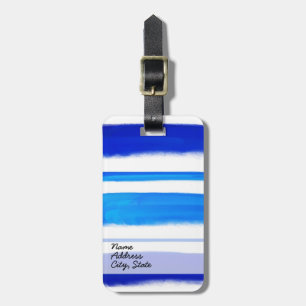 Abstract Painting   Retro Blue 4 Luggage Tag