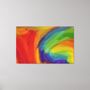 Abstract Painting   Retro Colourful 16 Canvas Print