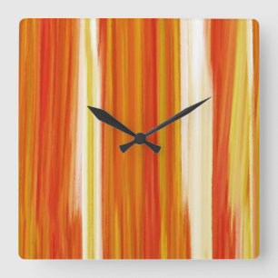 Abstract Painting   Retro Colourful 19 Square Wall Clock