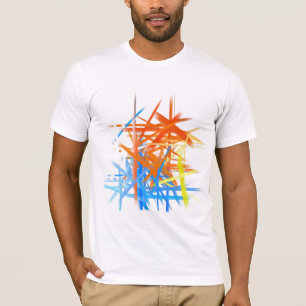 Abstract Painting   Retro Orange Yellow Blue T-Shirt