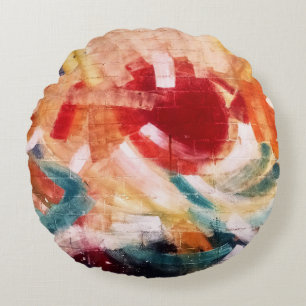 Abstract painting round pillow