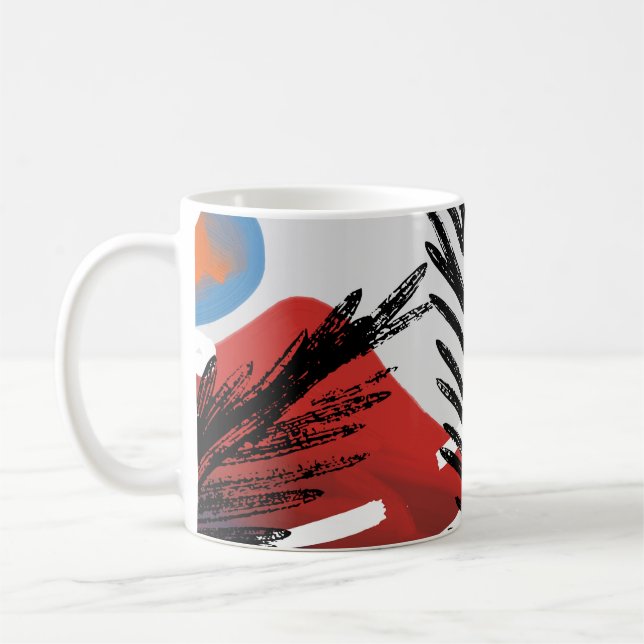 Abstract painting seamless pattern with ink elemen coffee mug (Left)