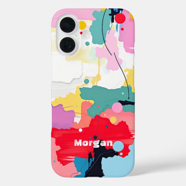 Abstract Painting Spatters/Drips, Name Case-Mate iPhone Case (Back)