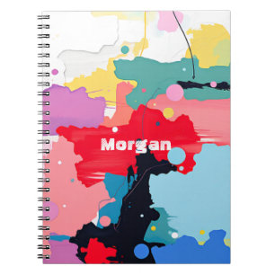 Abstract Painting Spatters/Drips, Name Notebook
