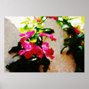Abstract Painting Spring flowers Poster