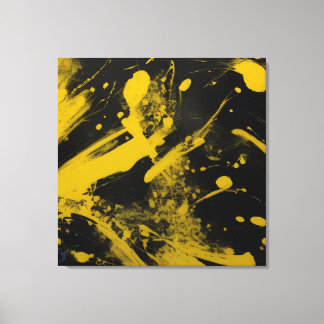 Abstract painting with black background canvas print