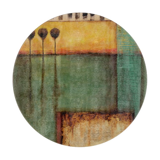 Abstract Painting with Piano Keys Cutting Board (Front)