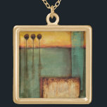 Abstract Painting with Piano Keys Gold Plated Necklace<br><div class="desc">An abstract painting featuring piano keys. A Jennifer Goldberger creation,  this piece is a great work for anyone who really enjoys abstract art. Get yours today!</div>