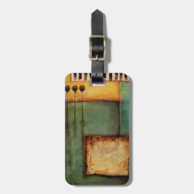 Abstract Painting with Piano Keys Luggage Tag (Front Vertical)