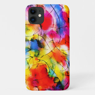 Abstract Painting with rainbow colours. iPhone 11 Case