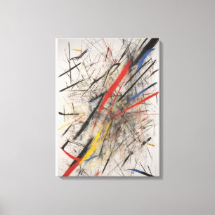 Abstract Painting with Red and Yellow Accents Canvas Print