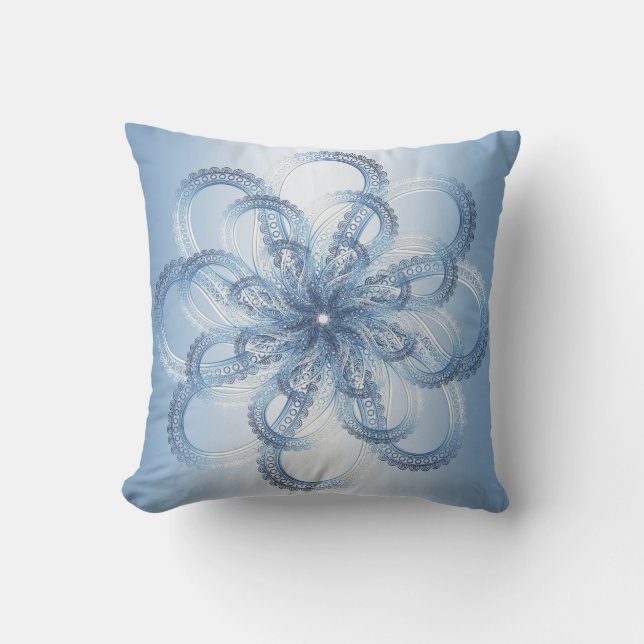 abstract paisley circle metallic element. throw pillow (Front)
