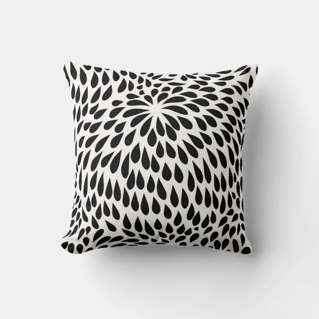 Abstract Paisley Flower Petal Pattern Throw Pillow (Front)