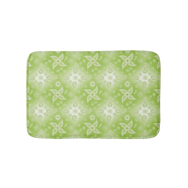 abstract paisley green pattern. bath mat (Front)