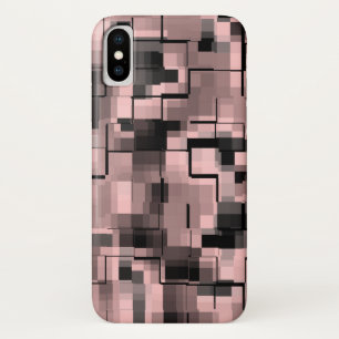 Abstract Pale Pink Black White Grey iPhone X Case