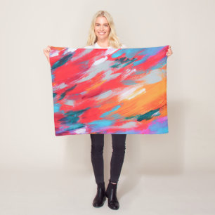 Abstract Palette Acrylic Artwork   Fleece Blanket