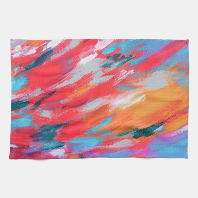 Abstract Palette Acrylic Artwork | Kitchen Towel (Horizontal)