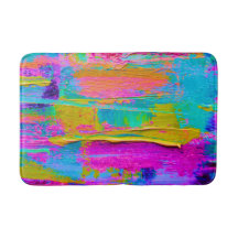 Abstract Palette Knife Painting Bath Mat