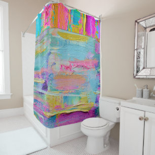 Abstract Palette Knife Painting Shower Curtain