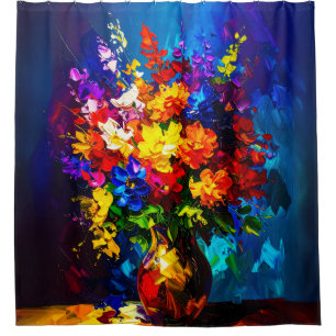 abstract Palette Knife Shower Curtain