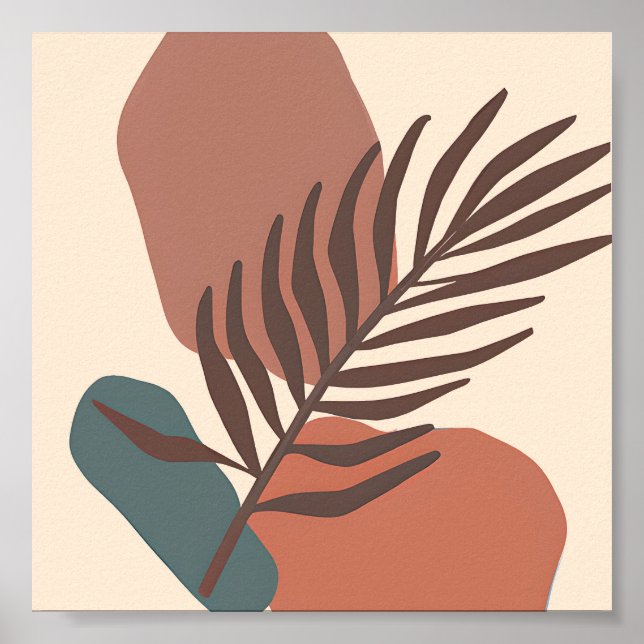 Abstract palm leaf minimalist art  poster (Front)