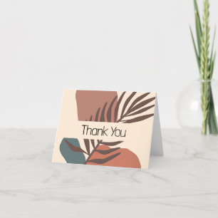Abstract palm leaf minimalist art thank you card