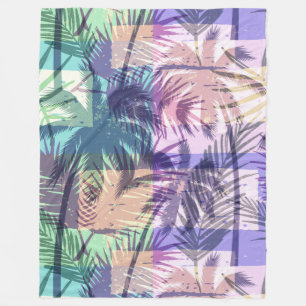 Abstract Palm Tree Pattern fleece blankets