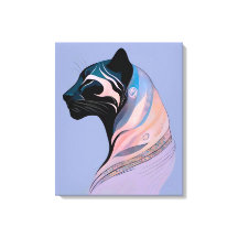 Abstract Panther head in pastel harmony