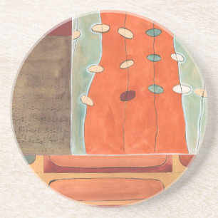 Abstract Parade of Eggs by Erica J Vess Coaster