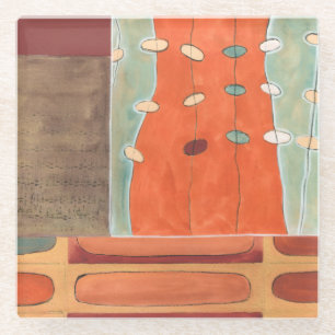 Abstract Parade of Eggs by Erica J Vess Glass Coaster