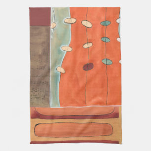 Abstract Parade of Eggs by Erica J Vess Kitchen Towel