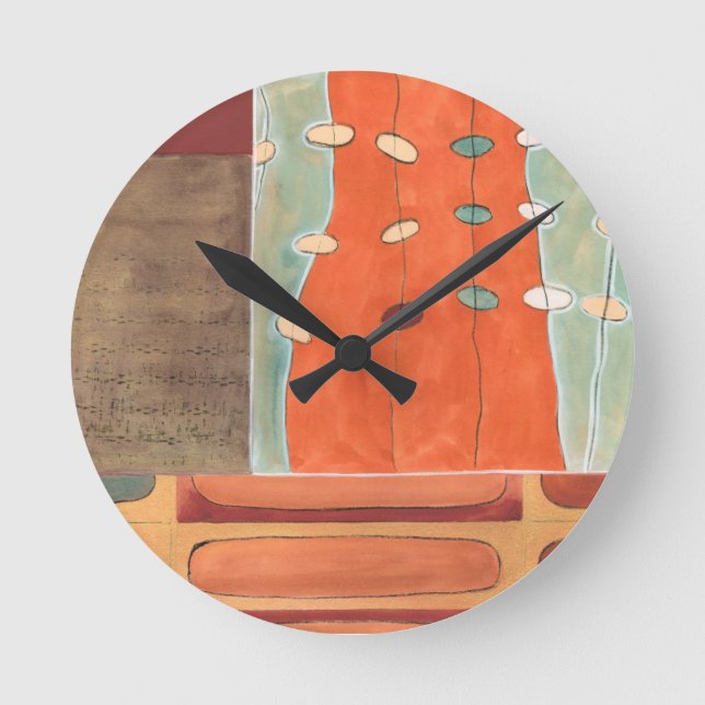 Abstract Parade of Eggs by Erica J Vess Round Clock (Front)