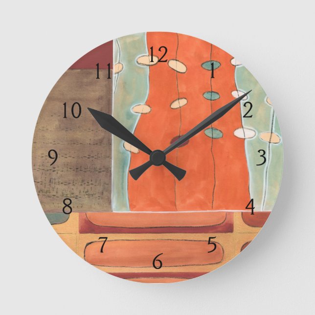 Abstract Parade of Eggs by Erica J Vess Round Clock (Front)