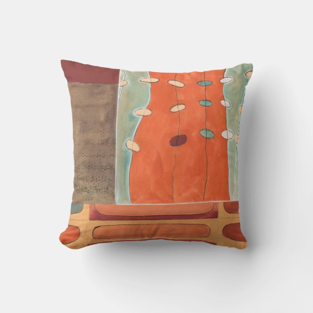 Abstract Parade of Eggs by Erica J Vess Throw Pillow (Front)