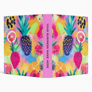 Abstract Paradise Tropical Fruit Fiesta Binder