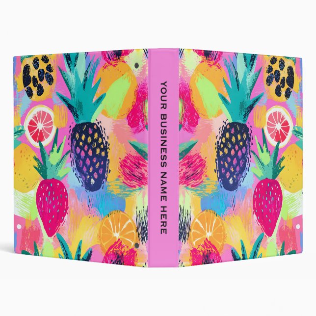 Abstract Paradise Tropical Fruit Fiesta Binder (Background)