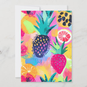Abstract Paradise Tropical Fruit Fiesta Holiday Card