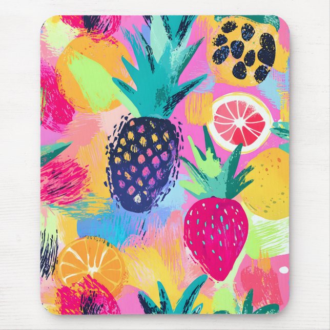 Abstract Paradise Tropical Fruit Fiesta Mouse Pad (Front)