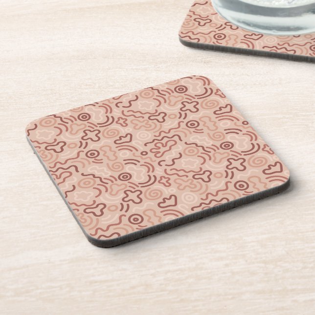 Abstract Party Doodle Pattern Coaster (Left Side)
