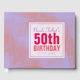 Abstract Pastel 50th Birthday guest Book