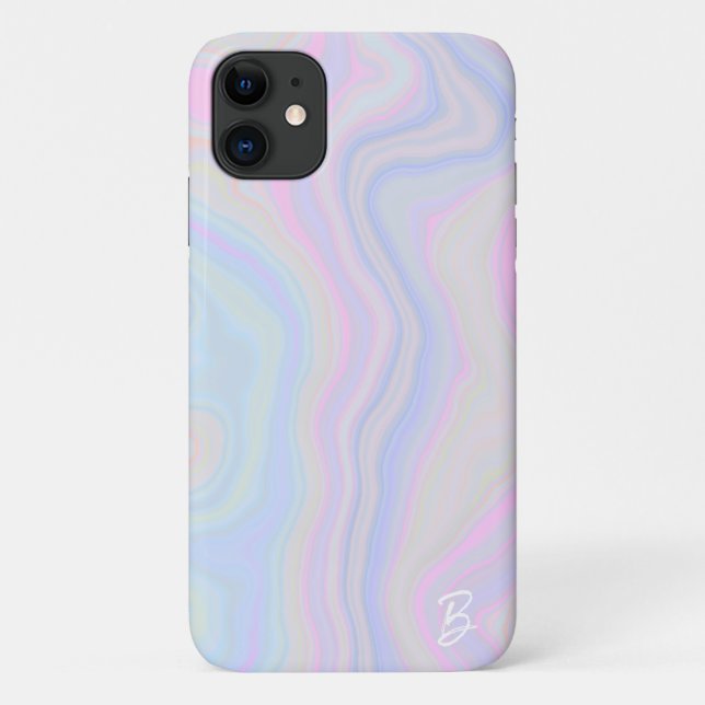 Abstract Pastel Agate Personalized Phone Case (Back)