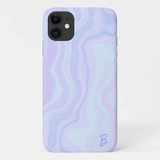 Abstract Pastel Agate Personalized Phone Case (Back)
