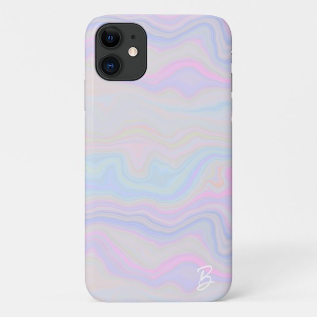 Abstract Pastel Agate Personalized Phone Case (Back)