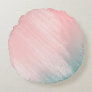 ABSTRACT PASTEL AND MINT WALL ROUND PILLOW