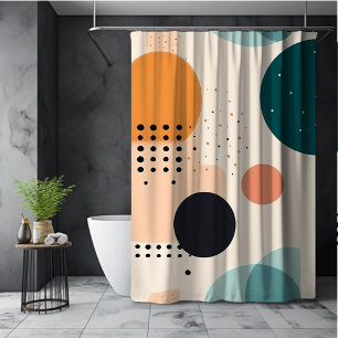 Abstract pastel beige orange red green dots