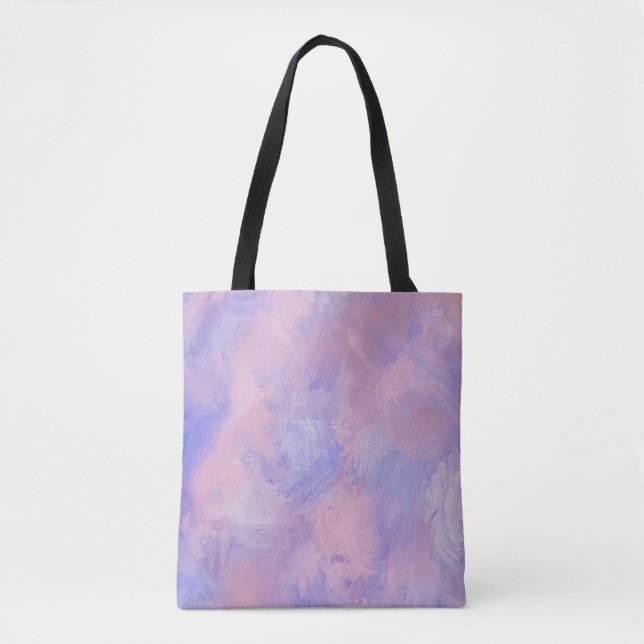 Abstract Pastel Blush Pink and Blue Tote Bag (Front)