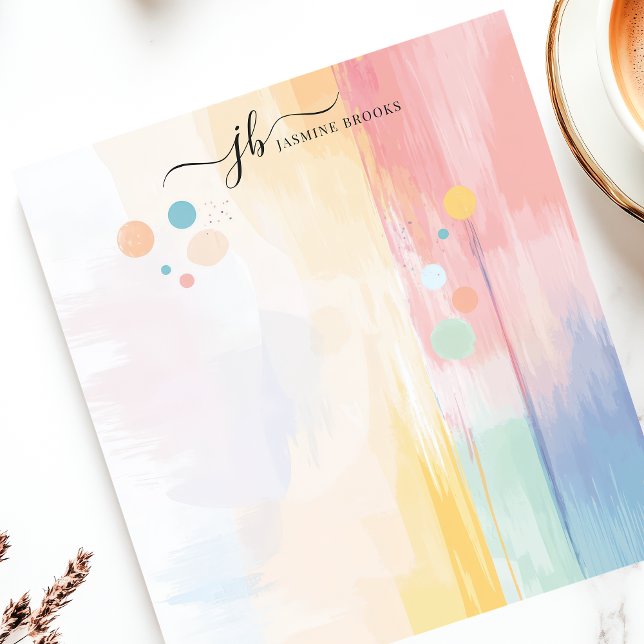 Abstract Pastel Brushstroke Personalized Notepad (Creator Uploaded)