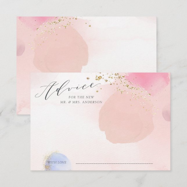 Abstract Pastel Circles Advice Card Bridal Shower (Front/Back)