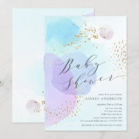 Abstract Pastel Circles Boy Baby Shower Invitation