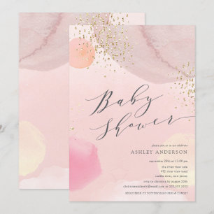 Abstract Pastel Circles Girl Baby Shower Invitation